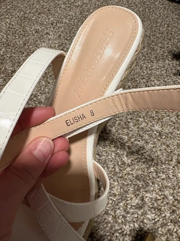 Princess Polly White Wedge Heels - Image 4