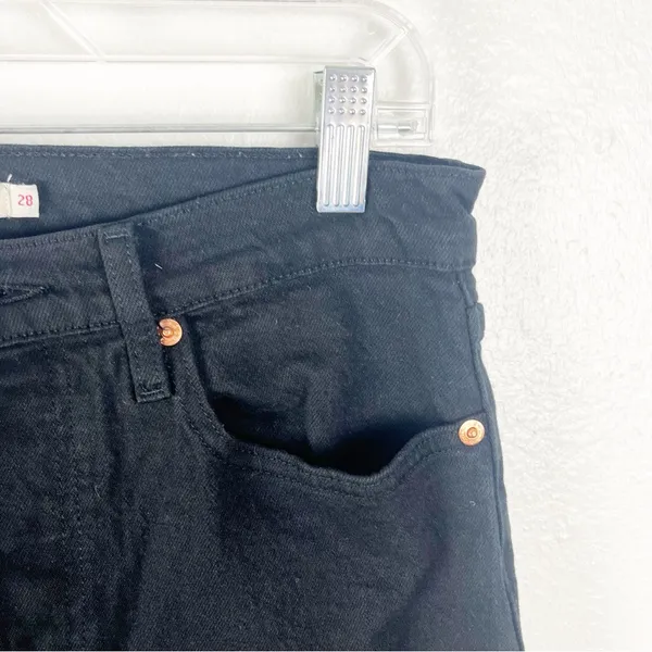 LEVI’S Black Big E Button Fly Wedgie Straight Leg Jeans Size 28 Biker Casual - Image 12