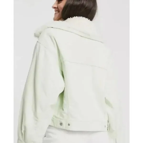 Levi’s mint corduroy Sherpa bomber jacket smwll - Image 2