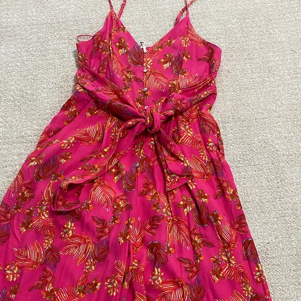 Free People Vibrant Pink Floral Jumpsuit Size 2 100% Viscose - Image 16