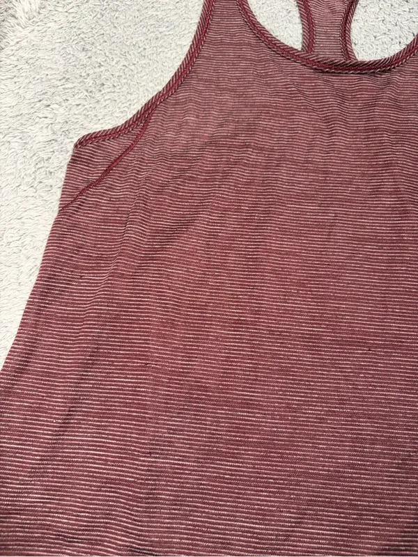 Lululemon Racerback Tank Top Burgundy Stripe - Image 7