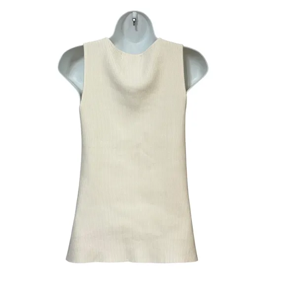 Montgomery Post Womens Square Neck Ribbed Knit Tank Top Cream Ivory Medium NEW - Image 2