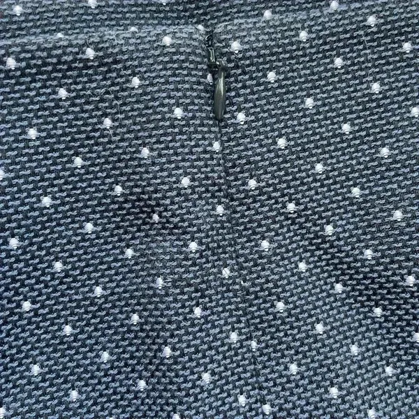 Loft black and blue skirt with white dots, front pockets and‎ zipper, size 12​ - Image 4
