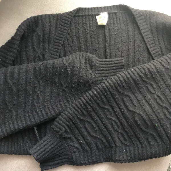 Alo Cable Knit Shawl Black One Size - Image 12