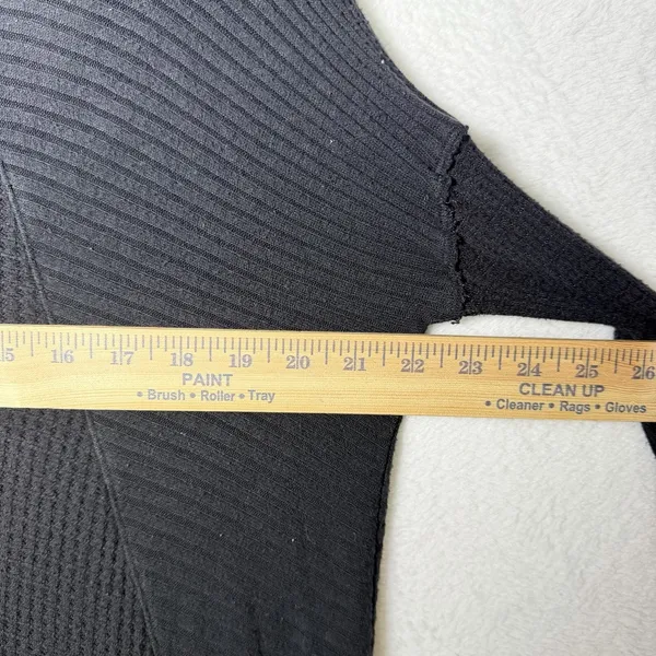 We The Free Free People Black Tunic Top Waffle Knit Thermal Long Sleeve size L - Image 8