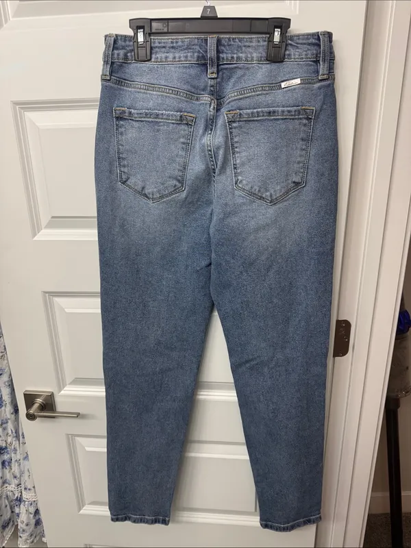 KanCan Distressed Washed Blue High-Rise Button-Fly Skinny Jeans - Image 3