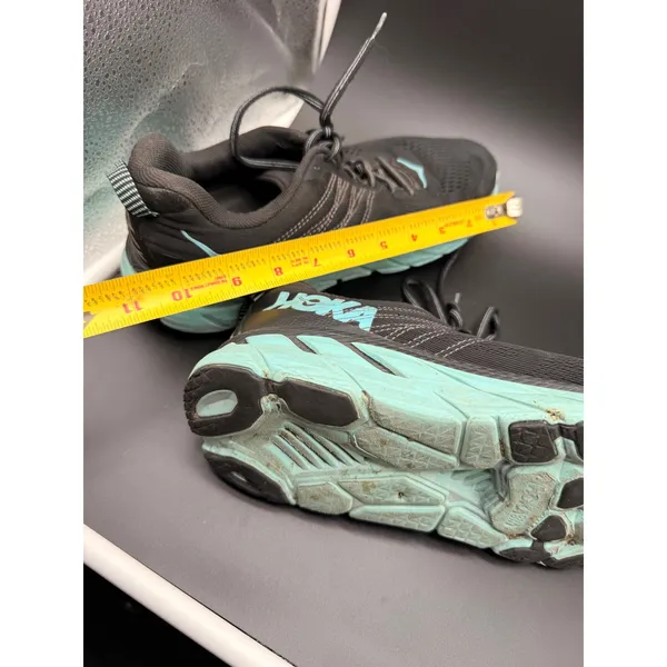 Hoka One One Clifton 4 Running Shoes Womens 8.5 Black Cyan Mesh Athletic Sneaker - Image 7