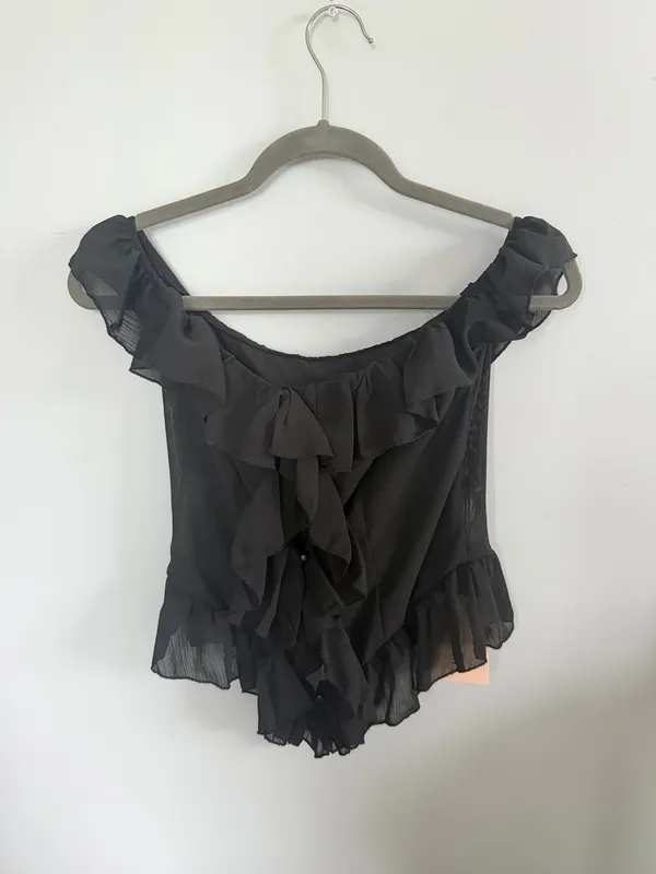 Shein Off-The-Shoulder Top Black - Image 2