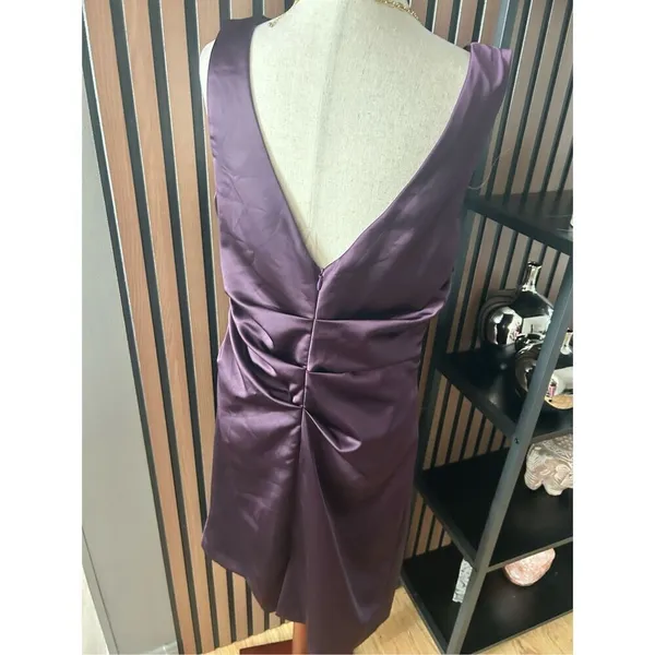 David’s bridal purple or plum short dress size 12 made of honor bridesmaid - Image 3