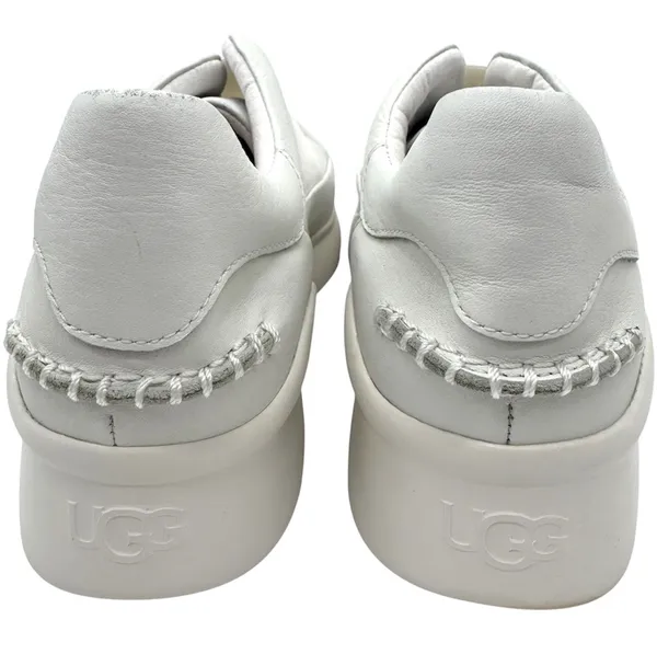 Women’s UGG Libu Stretchy White Leather Slip On Sneakers Sz 8.5 Elastic Narrow - Image 9
