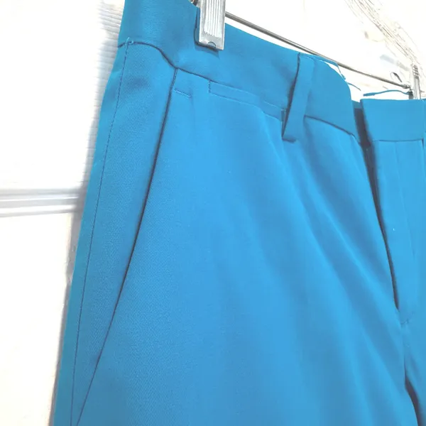 Express Photographer Pants 32/34 Teal BlueFlat Front Cotton Stretch Actual 34/34 - Image 6