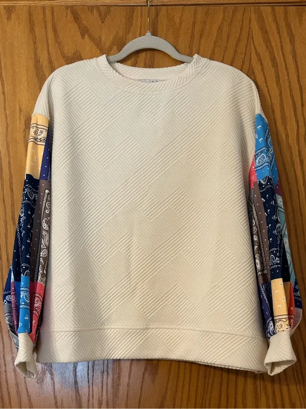 See and Be Seen Pullover Sweatshirt with Bandana Sleeves - NWOT - S (Oversized) - Image 2