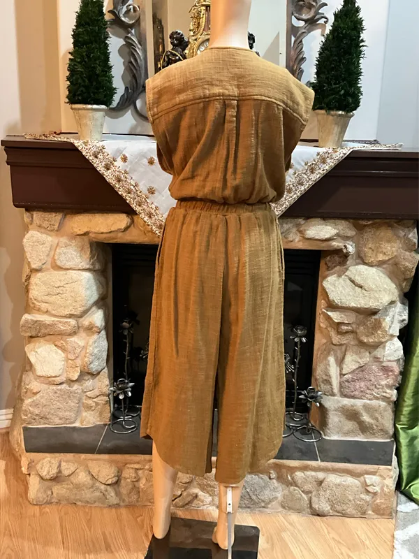 Free People utility sleeveless cropped leg jumpsuit - Image 4