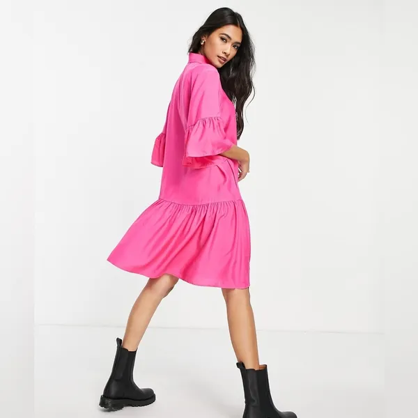 & Other Stories Pink Midi Smock‎ Shirt Dress Size 4 - Image 3