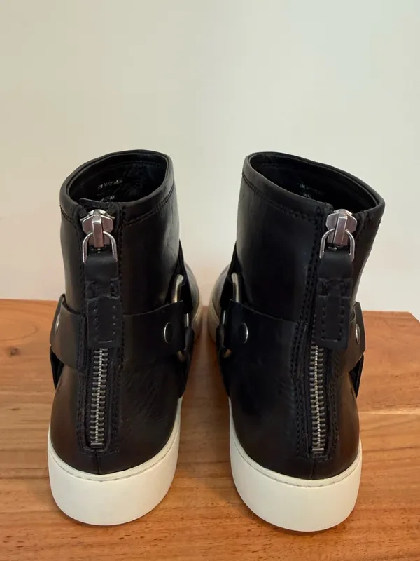 Frye Lena Harness Bootie Black Leather Platform Sneaker 8.5 NWOB - Image 5