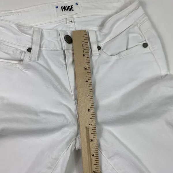Paige Jeans‎ Womens 24 White Verdugo Crop Skinny Raw Hem Stretch Mid Rise Denim - Image 6