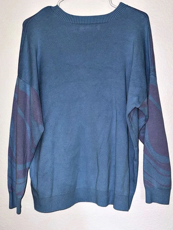 Hollister Textured Knit Crew Neck Sweater Blue & Purple Medium - Image 3