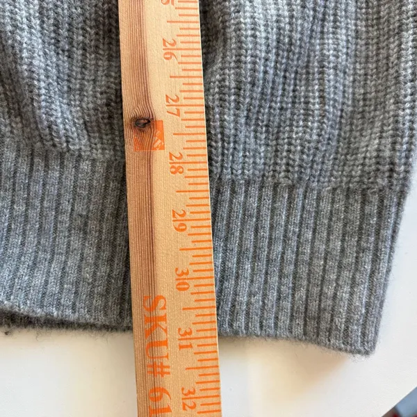 Quince Fisherman Sweater Women XL Grey Mongolian Cashmere Full Zip STIEC01 - Image 8