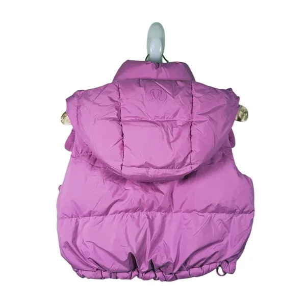 Lululemon Wunder Puff Super Cropped Vest Hooded Size 0 Dahlia Mauve Pink Outdoor - Image 4