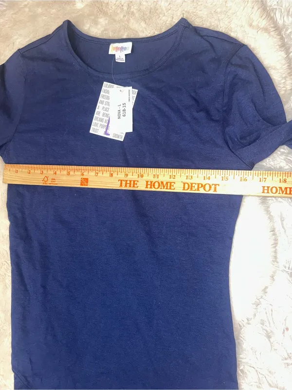 LulaRoe navy blue long sleeve top bodysuit shirt NWT woman size large - Image 4