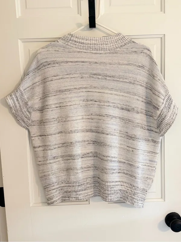 Haven Well Within Organic Cotton Knit Sweater Tee Gray Stripe Large‎ - Image 2