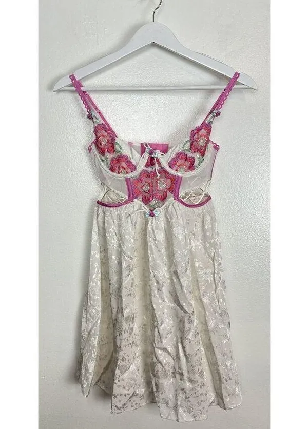 FOR LOVE & LEMONS Festival Floral Slip Dress in White Multi Size XX-Small NWT - Image 5