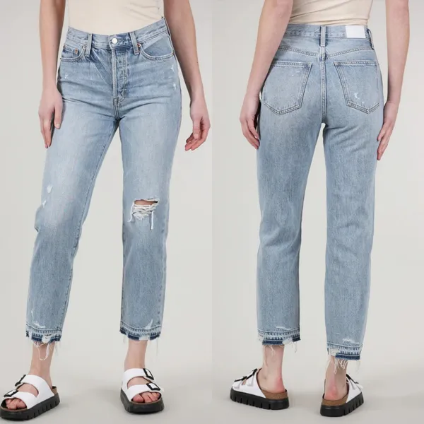 Pistola‎ Charlie High-Rise Classic Straight Distressed Jeans 28 - Image 2