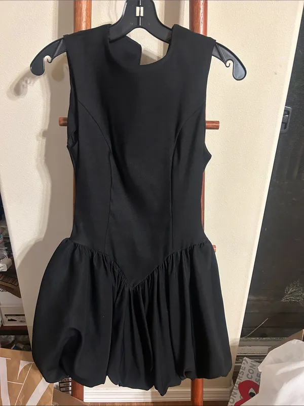 Zara Short Balloon Effect Dress size S BLACK 3644/152/800 - Image 4