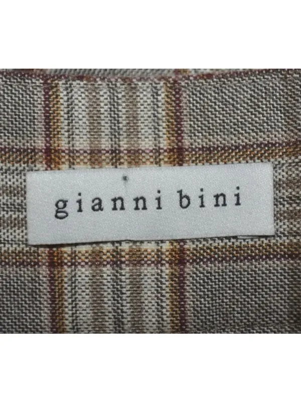 Gianni Bini Brown Plaid Straight Trousers Pants Size 12 Slit Hems Career Retro - Image 8