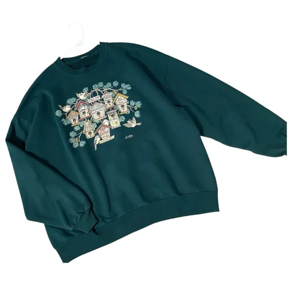 VINTAGE 90s MORNING SUN Birds & Birdhouse Sweatshirt - Image 3