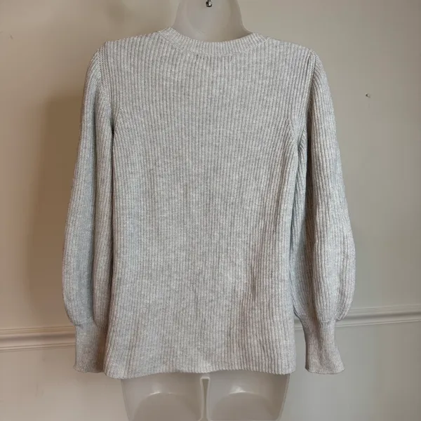 Banana Republic Gray Knit Balloon Sleeve Sweater, Size Small - Image 8
