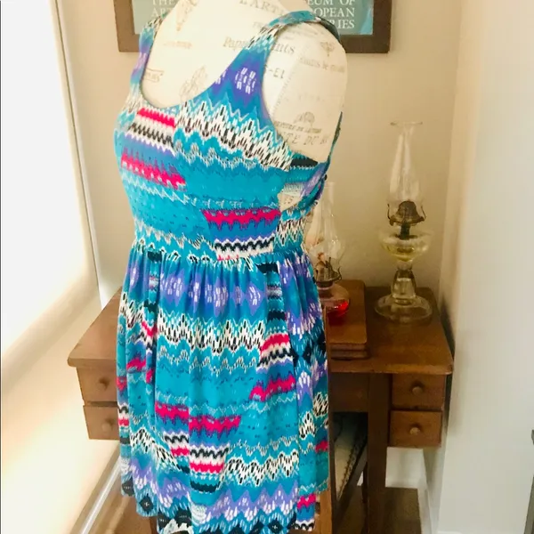 Dolce Vita Blue Multicolored Dress Sz XS - Image 3