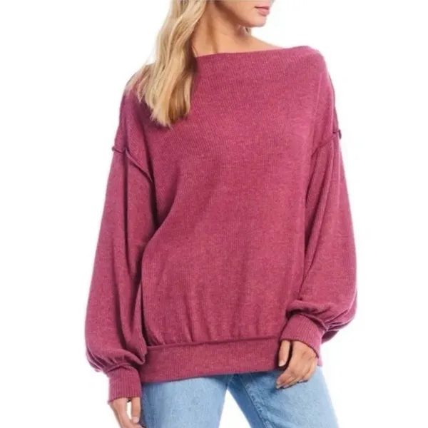 Free People Main Squeeze Hacci Oversized Long Sleeve Top Women’s Size Medium - Image 3