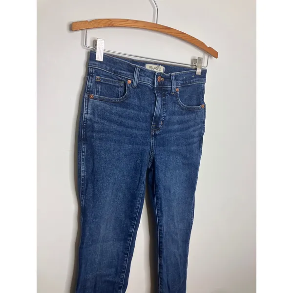 Madewell Stovepipe Jeans Womens 25 Blue Excellent Mid-Rise Straight Leg Denim - Image 2