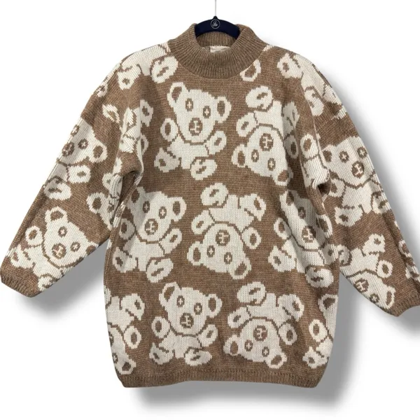 Vintage Needles & Yarn Teddy Bear Fluffy Knit Sweater - Image 2