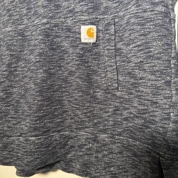 Carhartt Women's Small 4/6 Heathered Navy Hoodie Sweatshirt - Image 2