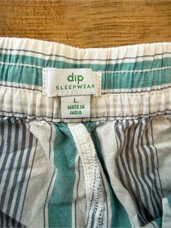 dip Striped Sleep Shorts - Teal & White Women’s L - Image 2