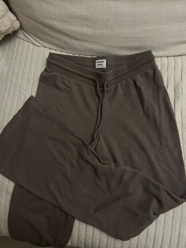 Aritzia Sunday Best Waffle Knit Kick Flare Pants - Image 6