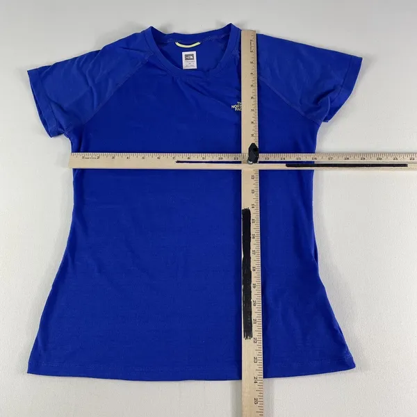 The North Face T Shirt Women's Small VaporWick Blue Polyester Stretch TNF Ladies - Image 8