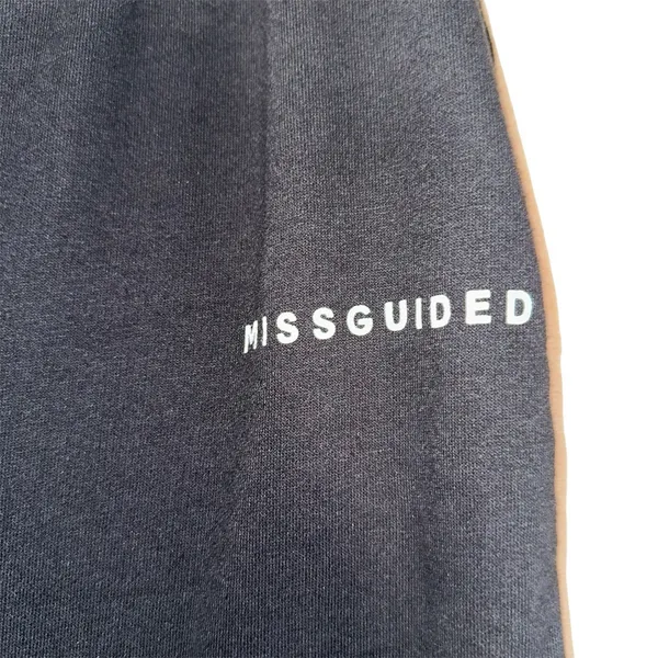 NEW Missguided Plus Women Sweatpant Sz 10 Black Jogger Pants Lounge Preppy 90s - Image 2