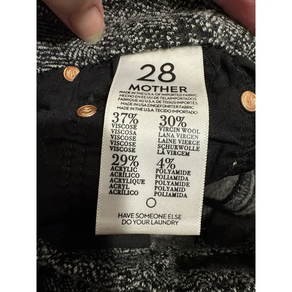 Mother The Looker Anything For‎ a Story Knit Wool Blend Pants Size 28 Tweed - Image 7