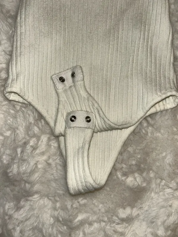 Altar’d State Ribbed Knit Lite Cream Bodysuit - Image 4