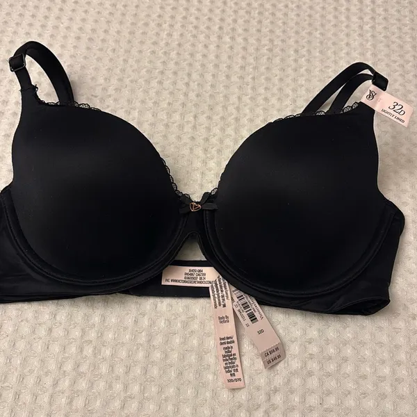 NEW! $50 VICTORIA’S SECRET 32D Lightly Lined Demi Bra BLACK Padded Underwire - Image 15