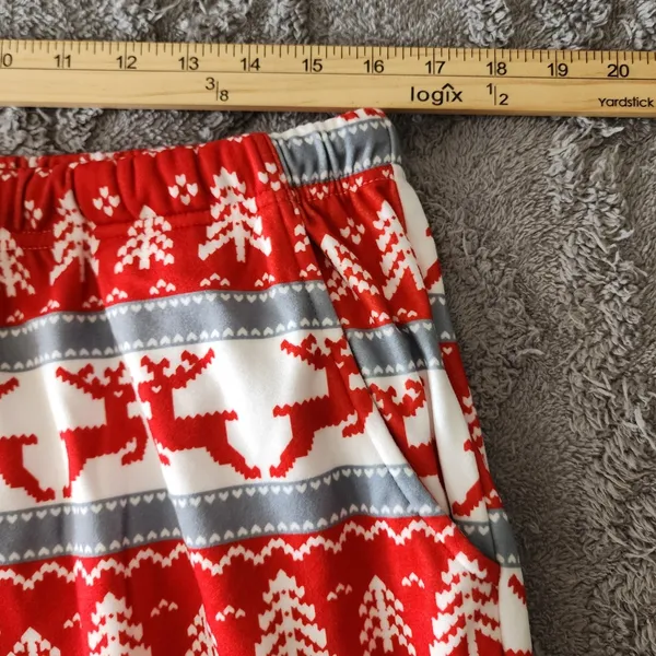 NWT Spark Paws Pajama Pants Unisex Large Red Reindeer Fair Isle Festive Pajamas - Image 6