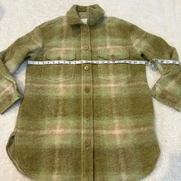 Aritzia Wilfred Ganna Plaid Jacket Wool Blend Green M Preppy College Chic Glam - Image 3
