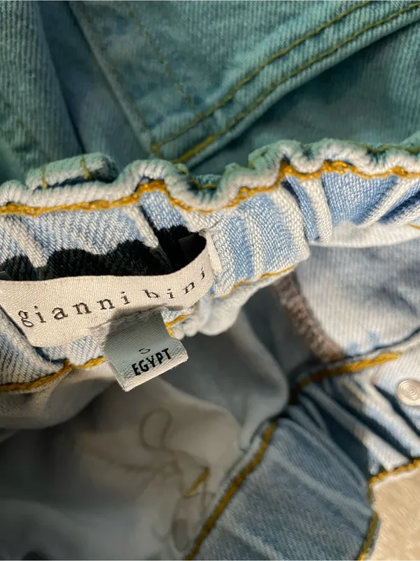 Gianni Bini Light Blue High-Rise Rolled Hem Denim Shorts - Image 3
