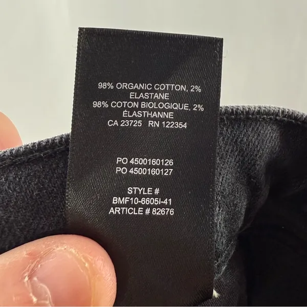 Denim Forum The Arlo High Rise Straight Jean in Black‎ Size 26 x 26 L - Image 12