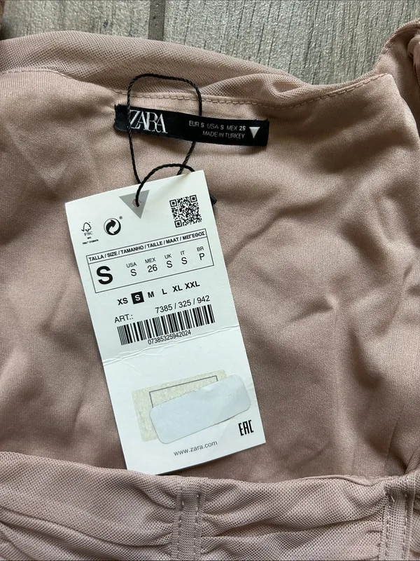 Zara Dusty Pink Ruched Mini Dress - Image 2