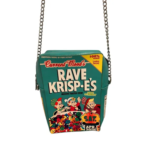 Current Mood Rave Rice Krispies Cereal Box Shoulder Purse Chain Strap Bag - Image 2