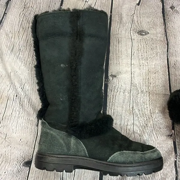 UGG Sundance II Revival Black Tall Boots size 7W - Image 16
